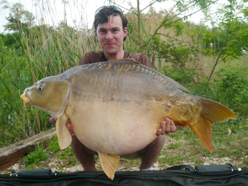 Matty with the new lake record 46lb