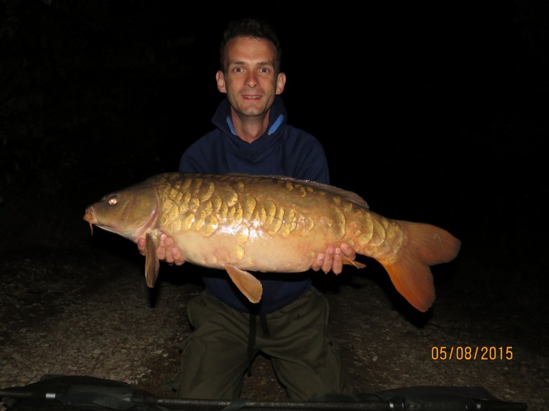 Martijn with an 18lbs scaly mirror