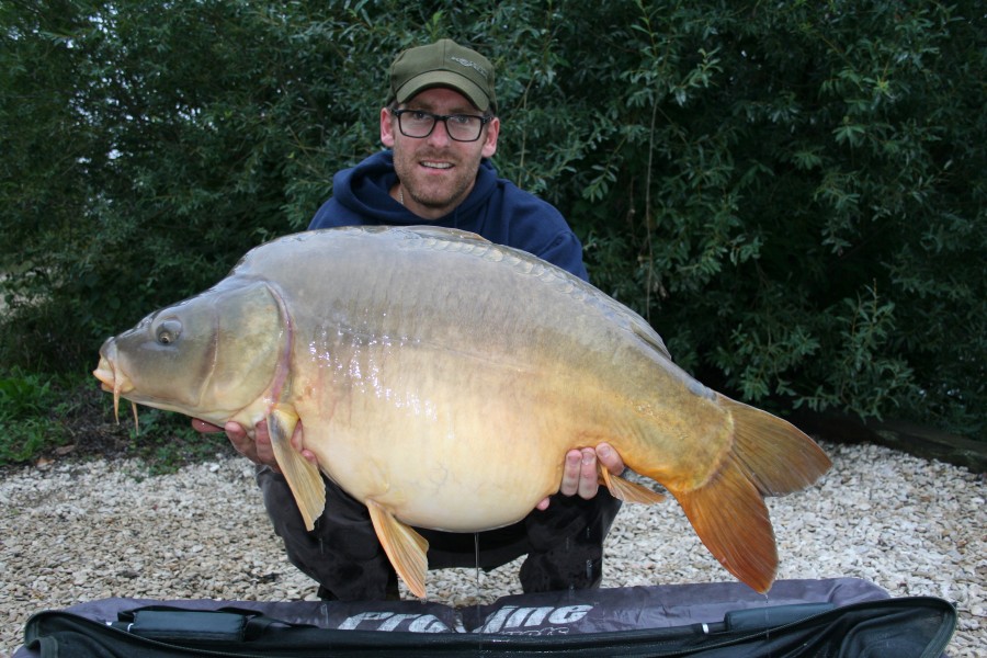 Rhys with a 38lb Mirror from The Birches