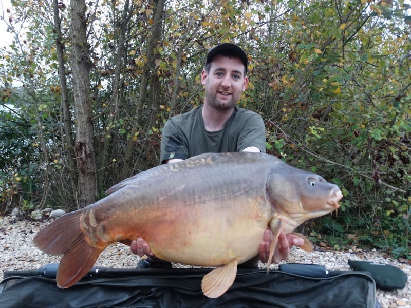 Tom with a solid 39.00lbs mirror from Bachelier's