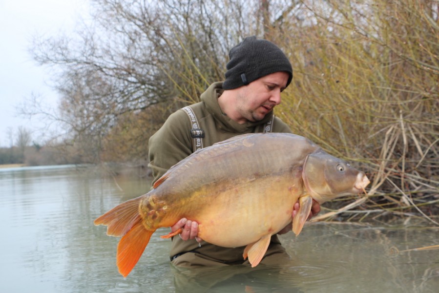 Thomas with a 34lb Mirror from Tea Party 2 in Mar 2017
