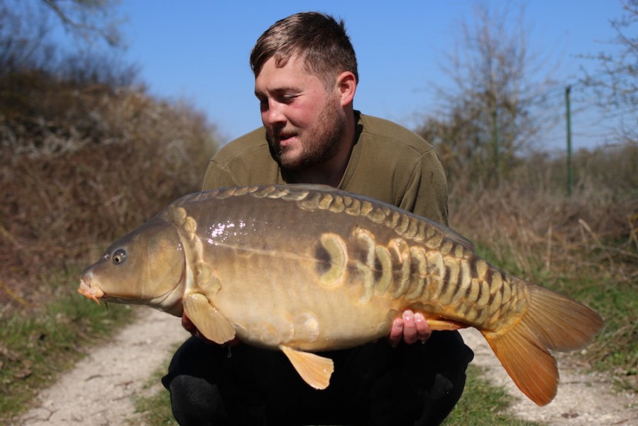 Jack Link with a 27lb 8oz mirror from turtles corner 23/03/19