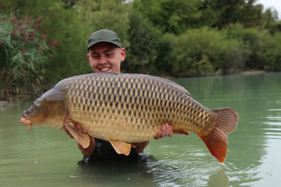Joe Reed with Long Common at 48lb 8oz from The Beach 17/8/2019