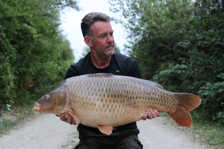 This stunning common known as "Jam Boy" at 42lb decided to come and give Mark Birchmore a cuddle.