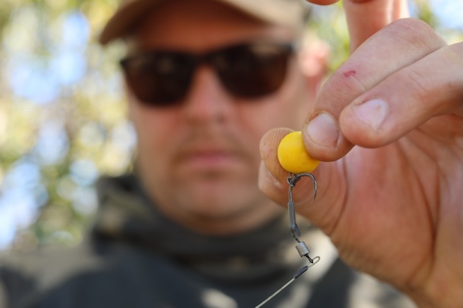 Big Dave fishing from TP2's rig of choice
